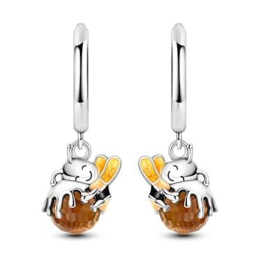 LAZA 925 Sterling Silver Dangle Drop Earrings Cubic Zirconia Bee Hugging Hoop Earrings for Women