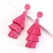 Legitta LEGITTA Hot Pink Tassel Earrings with Druzy Stud Thread Layered Tiered Fringe Linear Drop Dangle Fashion Bohemian Jewelry for Women