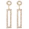 Legitta Rhinestone Long Drop Earrings Cubic Zirconia Sparkly Statement Rectangle Dangle with Circle Studs for Women Wedding Jewelry