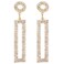 Legitta Rhinestone Long Drop Earrings Cubic Zirconia Sparkly Statement Rectangle Dangle with Circle Studs for Women Wedding Jewelry