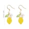 Mikovivi Lemon Dangle Earrings Resin Yellow Lemon Hoop Earrings Dainty Fruit Earring Studs Jewelry Gift for Woman
