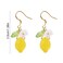 Mikovivi Lemon Dangle Earrings Resin Yellow Lemon Hoop Earrings Dainty Fruit Earring Studs Jewelry Gift for Woman