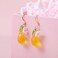 Mikovivi Lemon Dangle Earrings Resin Yellow Lemon Hoop Earrings Dainty Fruit Earring Studs Jewelry Gift for Woman