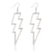 YAHPERN Lightning Bolt Drop Dangle Earrings For Women Statement Flash Thunder Hook Earrings Punk Fashion Halloween Outfits Party Jewelry Silver