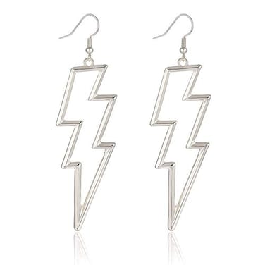 YAHPERN Lightning Bolt Drop Dangle Earrings For Women Statement Flash Thunder Hook Earrings Punk Fashion Halloween Outfits Party Jewelry Silver