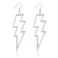 YAHPERN Lightning Bolt Drop Dangle Earrings For Women Statement Flash Thunder Hook Earrings Punk Fashion Halloween Outfits Party Jewelry Silver