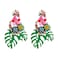 LUREME Lureme Colorful Segmented Leaf Dangle Earrings Zinc Alloy 209 in354 in53 in90 cm Green