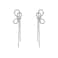 Luxval Rhinestones Bow Earrings for Women silver rhinestone earrings Sparkly Long Linear Dangle Earrings Dangle Tassels Statement Earrings Bridal Wedding