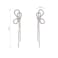 Luxval Rhinestones Bow Earrings for Women silver rhinestone earrings Sparkly Long Linear Dangle Earrings Dangle Tassels Statement Earrings Bridal Wedding