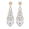 mecresh Rhinestone Chandelier Bridal Wedding Dangle Earrings for Women in Gold Color
