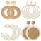 meekoo 4 Pairs Rattan Earrings for Women Beach Essentials Tassel Dangle Boho Straw EarringsSimple