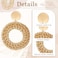 meekoo 4 Pairs Rattan Earrings for Women Beach Essentials Tassel Dangle Boho Straw EarringsSimple