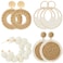 meekoo 4 Pairs Rattan Earrings for Women Beach Essentials Tassel Dangle Boho Straw EarringsSimple