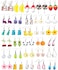 MGGFBLEY 30 Pairs Cute Earrings Funny Weird Aesthetic Kawaii Quirky Indie Crazy Earrings Summer Lot Multiple Sets for Women