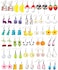 MGGFBLEY 30 Pairs Cute Earrings Funny Weird Aesthetic Kawaii Quirky Indie Crazy Earrings Summer Lot Multiple Sets for Women