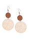 MINACHI Bohemian Natural Wood CutOut Disc Dangle Drop Earrings Boho Chic Hippie Jewelry Gift for Women