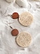 MINACHI Bohemian Natural Wood CutOut Disc Dangle Drop Earrings Boho Chic Hippie Jewelry Gift for Women