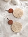 MINACHI Bohemian Natural Wood CutOut Disc Dangle Drop Earrings Boho Chic Hippie Jewelry Gift for Women