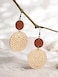MINACHI Bohemian Natural Wood CutOut Disc Dangle Drop Earrings Boho Chic Hippie Jewelry Gift for Women