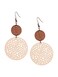 MINACHI Bohemian Natural Wood CutOut Disc Dangle Drop Earrings Boho Chic Hippie Jewelry Gift for Women