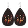 MIOAOSRT African Dancers Earrings Beautiful Dancing Women Faux Leather Earrings Leaf Earring Teardrop Dangle Earrings for Women