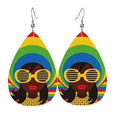 MIOAOSRT Soul Retro Style Earrings for WomenRetro Hippie Leather Earrings Dangle Lightweight Teardrop Earrings Jewelry for Women
