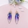 Fuqimanman2020 Multicolored Butterfly Wing Hook Earrings Elegant Acrylic Insect Drop Earrings Crystal Dragonfly Wing Earrings for Women JewelryBlue