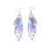 Fuqimanman2020 Multicolored Butterfly Wing Hook Earrings Elegant Acrylic Insect Drop Earrings Crystal Dragonfly Wing Earrings for Women JewelryBlue