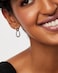 MUMREUES Silver Earrings for Women Trendy Silver Plated Double Hoop Dangle Earring Thin Minimalist Lightweight Dainty Drop Earrings Jewelry Gift for Her