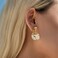 MUYAN Hammered Gold Drop Earrings for Women Modern High Polished Statement Finish Dangling Earrings Jewelry