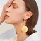 MUYAN Matte Gold Large Disc Drop Dangle Earrings for Women Statement Round Earrings