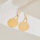 MUYAN Matte Gold Large Disc Drop Dangle Earrings for Women Statement Round Earrings