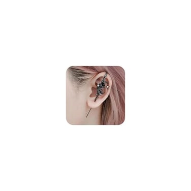 LANWLOSI Myth of the Moon Ear Hook Needle Piercing Earring Creative Star Moon Earrings Ear Hook Needle Piercing Earring Gothic Halloween Jewelry Accessories for Women