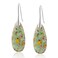 Sriomu Natural Healing Stone Fishhoop Dangle Drop Earrings Statement Gold silver earrings CyanSilver Hook