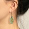 Sriomu Natural Healing Stone Fishhoop Dangle Drop Earrings Statement Gold silver earrings CyanSilver Hook