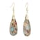 Plumiss Natural Stone Teardrop Dangle Earrings Gold Plated Hook Drop Earrings for Women Boho Statement Jewelry for Daily Wear Vacation Party