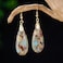 Plumiss Natural Stone Teardrop Dangle Earrings Gold Plated Hook Drop Earrings for Women Boho Statement Jewelry for Daily Wear Vacation Party