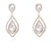 NLCAC Womens Pear Shape Teardrop Crystal Earrings Dangle Long Rhinestone Chandelier Earring Wedding Jewelry for Bride Clear