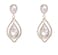 NLCAC Womens Pear Shape Teardrop Crystal Earrings Dangle Long Rhinestone Chandelier Earring Wedding Jewelry for Bride Clear