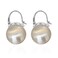 OwMell Elegant 925 Sterling Silver Pearl Drop Earrings Dangle Stud Gold Plated Earrings for Women Large Size 12mm Brushed Silver