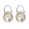 OwMell Elegant 925 Sterling Silver Pearl Drop Earrings Dangle Stud Gold Plated Earrings for Women Large Size 12mm Brushed Silver