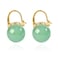 OwMell Elegant 925 Sterling Silver Pearl Drop Earrings Dangle Stud Gold Plated Earrings for Women Large Size 12mm Green Aventurine