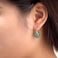 OwMell Elegant 925 Sterling Silver Pearl Drop Earrings Dangle Stud Gold Plated Earrings for Women Large Size 12mm Green Aventurine