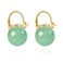 OwMell Elegant 925 Sterling Silver Pearl Drop Earrings Dangle Stud Gold Plated Earrings for Women Large Size 12mm Green Aventurine