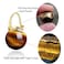 OwMell Elegant 925 Sterling Silver Pearl Drop Earrings Dangle Stud Gold Plated Earrings for Women Large Size 12mm Tigers Eye