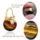OwMell Elegant 925 Sterling Silver Pearl Drop Earrings Dangle Stud Gold Plated Earrings for Women Large Size 12mm Tigers Eye
