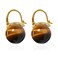 OwMell Elegant 925 Sterling Silver Pearl Drop Earrings Dangle Stud Gold Plated Earrings for Women Large Size 12mm Tigers Eye