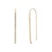 PAVOI 14K Rose Gold Plated 925 Sterling Silver Cubic Zirconia Threader Earrings for Women Minimalist Gold Chain Earrings Double Piercings Dangle Twist Wavy