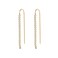PAVOI 14K Rose Gold Plated 925 Sterling Silver Cubic Zirconia Threader Earrings for Women Minimalist Gold Chain Earrings Double Piercings Dangle Twist Wavy
