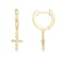 PAVOI 14K Yellow Gold Plated S925 Sterling Silver Post DropDangle Huggie Earrings for Women Dainty Cross Earrings